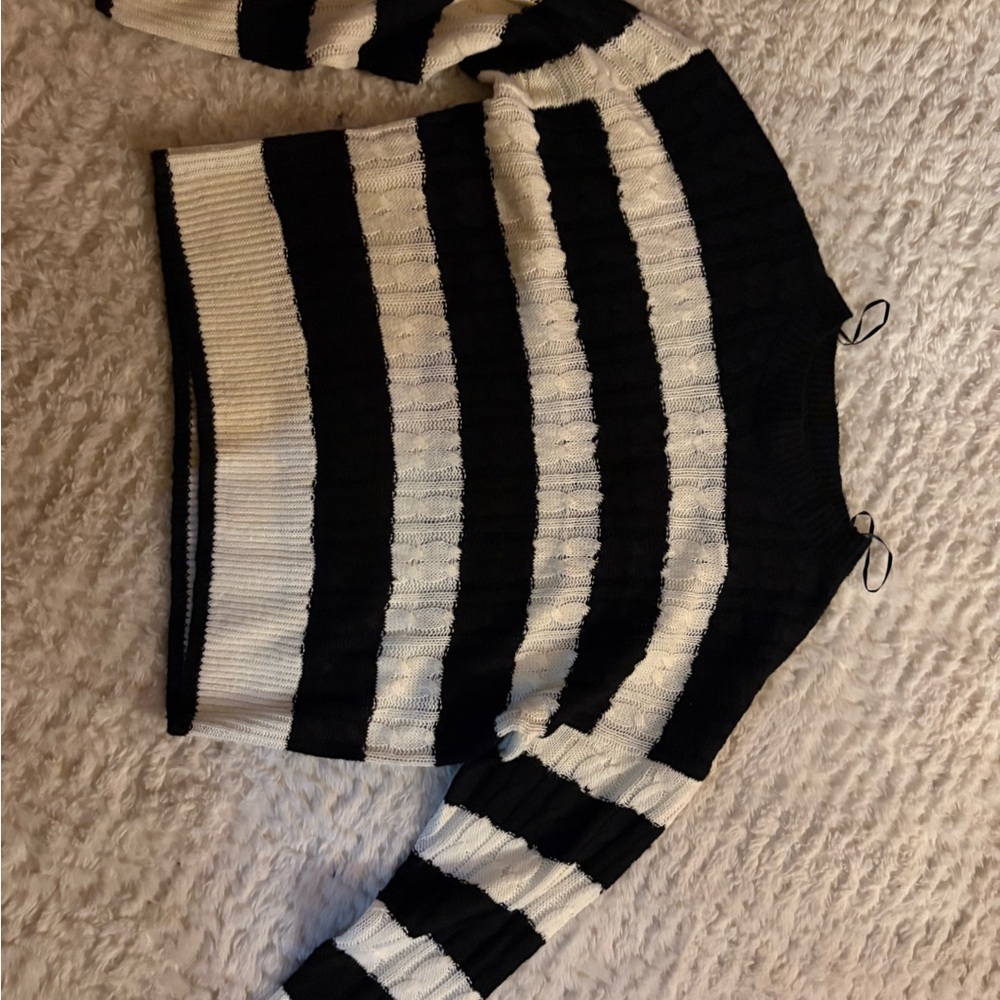 Striped Black and White Kids Sweater